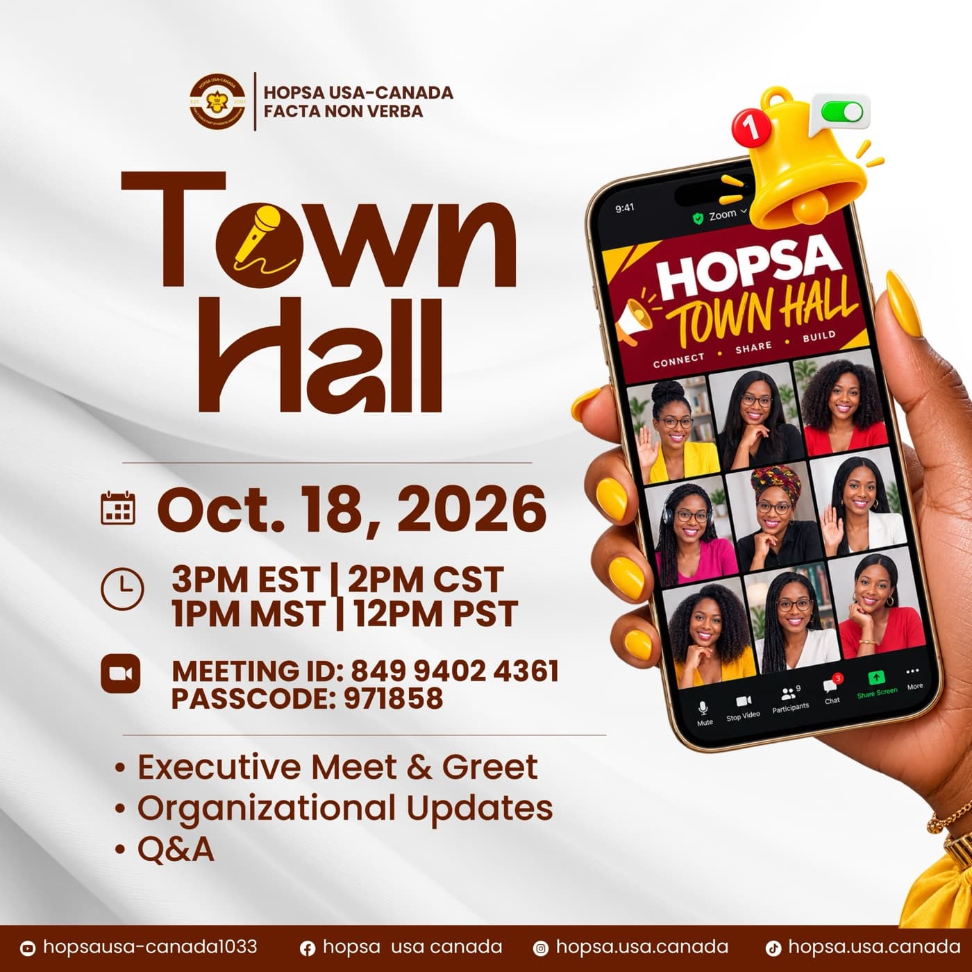HOPSA USA-Canada Town Hall flyer